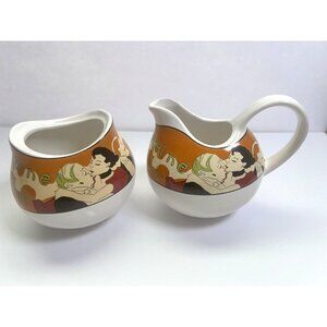 Sango Cabaret Sugar and Creamer Set 4870 Ceramic Stoneware French 1995 No Lid